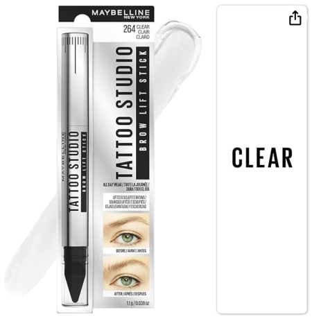 Maybelline TattooStudio Brow Lift Stick Makeup with Tinted Wax Conditioning Complex - 264 clear